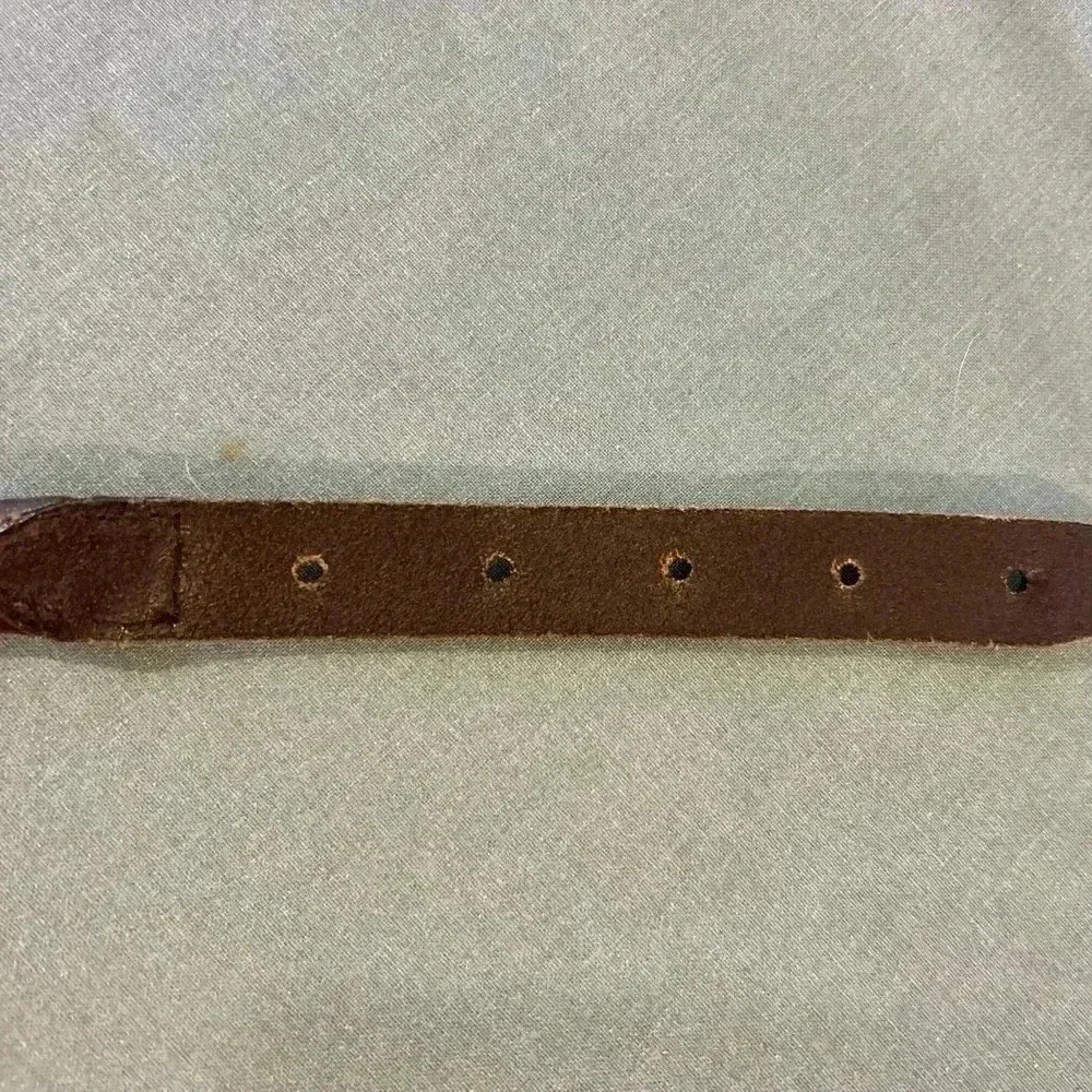 “LA Martina” Men’s Skinny Leather Braided Belt w/ Brass Hardware Size XL